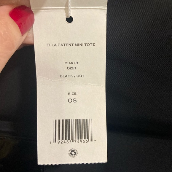 NWT Tory Burch Ella Black Patent Logo Tote with Signature Double T Logo - Picture 7 of 17